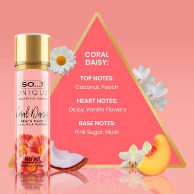 So…? Unique Womens Coral Daisy Body Mist Fragrance Spray 150ml view 2