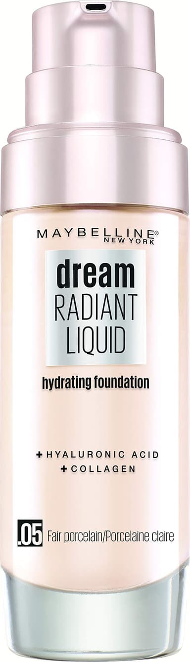 Maybelline New York Make-Up, Dream Radiant Liquid Make-Up, Liquid Foundation, No. 05 Fair Porcelain, 30 ml view 1