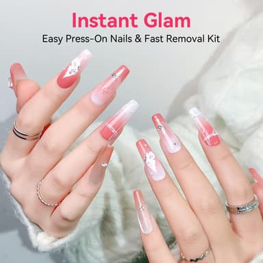 Makartt No Curing Nail Glue Gel with Remover, New Super Strong Semi Solid Glue, Long Lasting Upgraded Hema-Free Nail Glue for Press On Nails, Quick Drying 20s, Fast Nail Remover for False Nails Art view 4