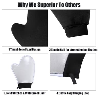 YVOIER Leakproof-lined Tanning Mitt set - Luxury Velvet Fake Tan Mitt, Streakless Back Tanner Applicator for Lotion, Tanning Brush, Exfoliating Glove, Face Mit view 3