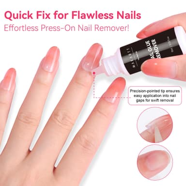 Makartt No Curing Nail Glue Gel with Remover, New Super Strong Semi Solid Glue, Long Lasting Upgraded Hema-Free Nail Glue for Press On Nails, Quick Drying 20s, Fast Nail Remover for False Nails Art view 3