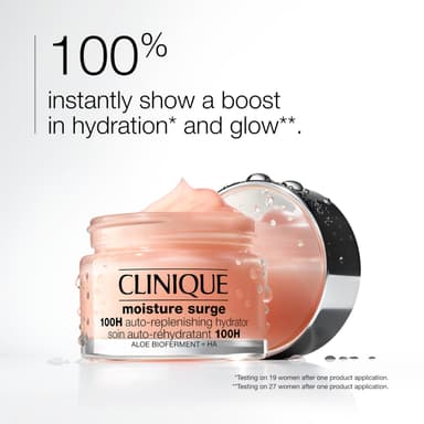 Clinique Moisture Surge 100H Auto-Replenishing Hydrator Oil Free Face Moisturiser With Hyaluronic Acid + Aloe Vera Bioferment For All Skin Types | Hydrating + Moisturising view 2