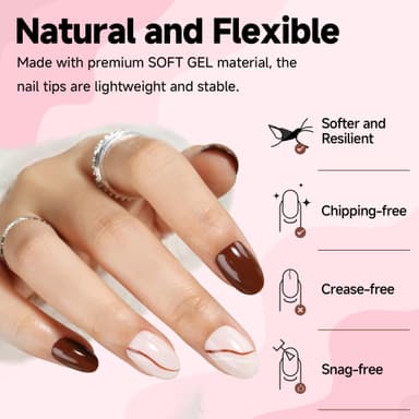 UNA GELLA Nail Tips 504Pcs False Nails Half Matte Full Cover Clear Acrylic Gel Fake Nails for Extensions Nail Art DIY Salon 12 Sizes Oval Round view 3