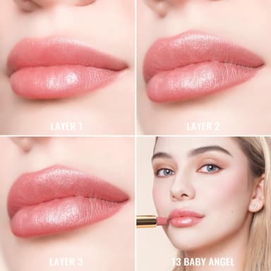 OULAC Metallic Shine Glitter Lipstick, Pink High Impact Lipcolor, Lightweight Soft and Ultra Hydrating, Long Lasting, Vegan & Cruelty-Free, Full-Coverage Lip Color 4.3 g/0.15 Baby Angel(13) view 4