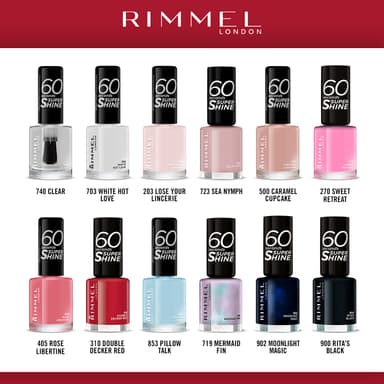 RIMMEL LONDON - 60 Seconds Super Shine Nail Polish Set - Super Glossy, Ultra Shiny Finish - Precise One Stroke Application - Up To 10 Days Wear - High Impact Colour - 12 Assorted Shades view 2