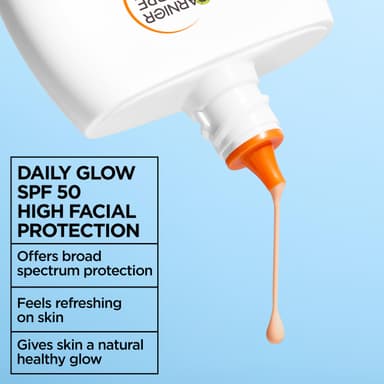 Garnier Ambre Solaire Face SPF Sunscreen Super Daily UV Hyaluronic Acid Refreshing Water Fluid SPF50 Glow, 12H Fresh Skin, Dry Touch & Hydrating, Compatible With Makeup, Glow Water Fluid - 40ml view 2