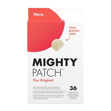 Mighty Patch Original Spot Patches by Hero Cosmetics, Day & Night Time Acne Treatment, Clear Spot Remover Hydrocolloid Patches, Anti Acne Dots, Spot Treatment Pimple Stickers - 36 Patches view 1