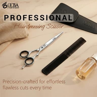 OCBA Professional 6" Hairdressing Scissor Sharp Hair Cutting Scissors for Barbers Hairdressers & Stylists Beard & Haircut Scissors for Men & Women (Classic Scissor) view 4