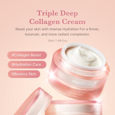 medicube Triple Collagen Cream Hydrating & Firming Moisturiser With Hyaluronic Acid, Premium Elastin, Shea Butter Wrinkle Care 1.69 Oz Triple Collagen Cream view 2