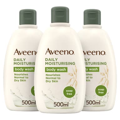 Aveeno Daily Moisturising Body Wash Bundle (3x 500ml), Gentle Wash with Soothing Colloidal Oatmeal, Nourishing Cleanser for Sensitive and Normal to Dry Skin view 1