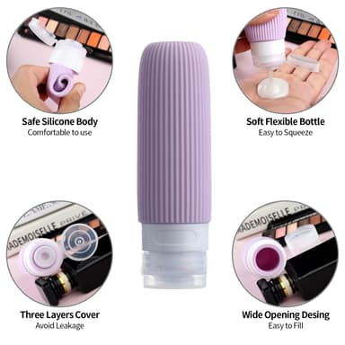 Mrsdry Travel Bottles for Toiletries, 16 Pack Silicone Travel Bottles Set, Leakproof Travel Size Toiletries, BPA Free Travels Containers for Toiletries, Traveler Accessories for Shampoo Conditioner view 4
