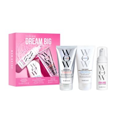COLOR WOW Dream Big Travel Kit – Volumising Essentials for Fine, Flat Hair | Includes Mini Shampoo, Conditioner + Xtra Large Foam | Instant Volume + Lift, Weightless Feel, Bombshell Results view 1