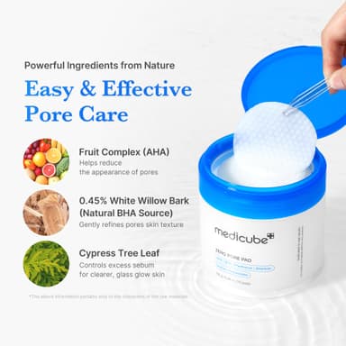 medicube Zero Pore Pads 2.0, Dual-Textured Facial Toner Pads for Exfoliation and Pore Care with 4.5% AHA Lactic Acid & 0.45% BHA Salicylic Acid, Ideal for All Skin Types, Korean Skin Care (70 units) view 4