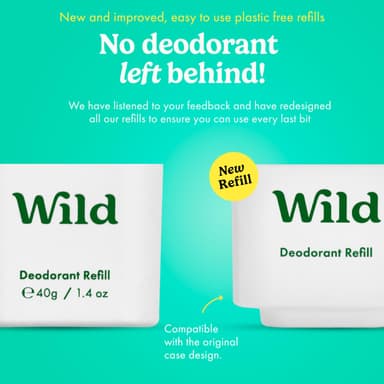 Wild - Natural Refillable Deodorant Variety Pack with Clean Fresh Scents - Aluminium Free - Scents Include Fresh Cotton & Sea Salt, Ocean Mist & Thunderstorm - Long Lasting Protection view 2