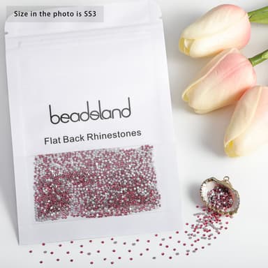 Beadsland 1440 PCS Flat Back Crystal Rhinestones Round Gems for Nail Art and Craft Glue Fix,Rose(SS3(1.2-1.4mm)) view 4