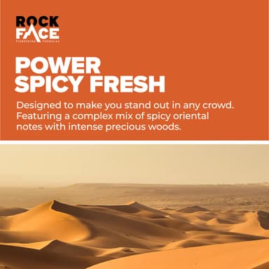 Rock Face Antiperspirant Deodorant for Men - Power Spicy Oriental Scent, 200ml Spray, 48 Hour Protection, Non-Staining, Multipack of 6 view 4