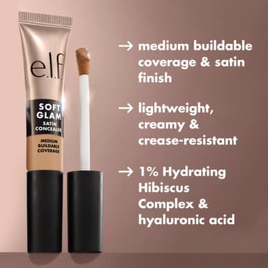 e.l.f. Soft Glam Satin Concealer, Medium Coverage for Blemishes & Under-Eye, Crease-Resistant, Long-Lasting, Vegan & Cruelty-Free, 12 Fair Warm view 2
