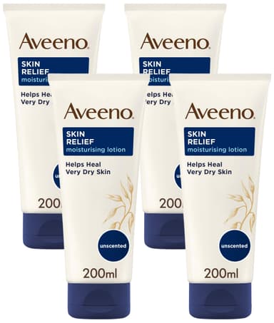 Aveeno Skin Relief Moisturising Lotion (1x 200ml), Unscented with Soothing Triple Oat Complex and Shea Butter, 72-Hour Intense Hydration, Helps Relieve Very Dry, Tight and Sensitive Skin view 1