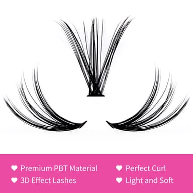 FADLASH 200pcs 0.07mm D Curl 8-16mm 30D Mixed Trays Cluster Lashes DIY Eyelash Extensions view 3