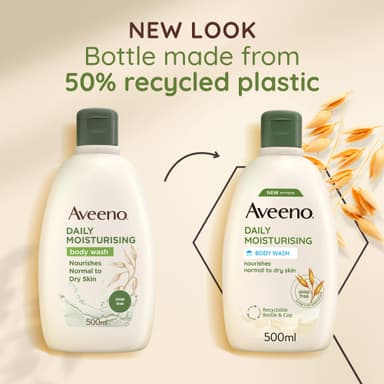 Aveeno Daily Moisturising Body Wash Bundle (3x 500ml), Gentle Wash with Soothing Colloidal Oatmeal, Nourishing Cleanser for Sensitive and Normal to Dry Skin view 2