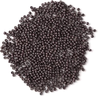 Vlasy Silicone Lined Nano Rings Beads for Nano Tip Hair Extensions Micro Rings Nano Beads (1000PCS, Brown) view 1