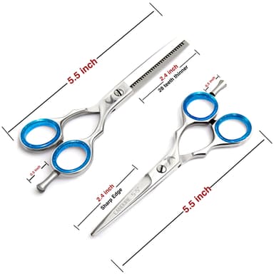 Candure Hairdressing Scissor Hairdresser thinning Scissor Set - 5.5 Inch Hair Cutting and Hair Scissor with Comb and Pouch - for Men, Women, Children and Professional Barbers view 3