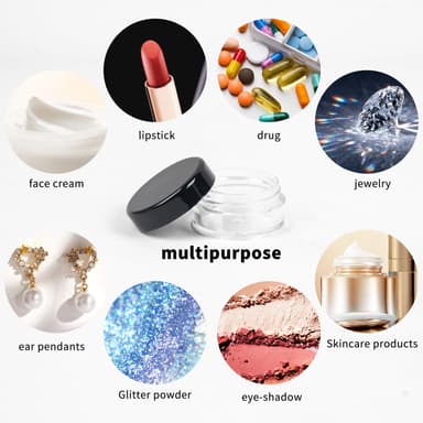 10 Pcs sample pots,10ml with lids cosmetic pot, mini cream empty containers,clear small with makeup lip balm jars,for travel face cream, samples, cosmetics empty pot view 4