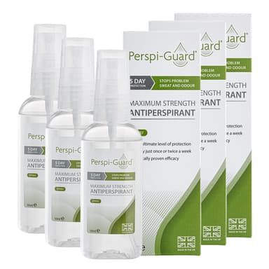 Perspi-Guard Maximum Strength Antiperspirant Spray 30 ml, 3-Pack, Strong Deodorant for Excessive Sweating & Hyperhidrosis, Anti Sweat Spray, Unscented view 1
