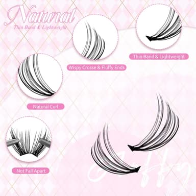 FADLASH 10D+20D 0.07mm C Curl 8-16mm Wispy Fluffy Russian Natural Cat-Eye Lashes DIY Eyelash Extensions view 2