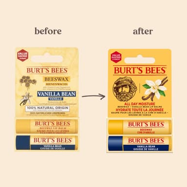 Burt's Bees Lip Balm Duo Pack, Includes Moisturising Beeswax with Peppermint & Vitamin E and Vanilla Bean, 2x4.25g view 3