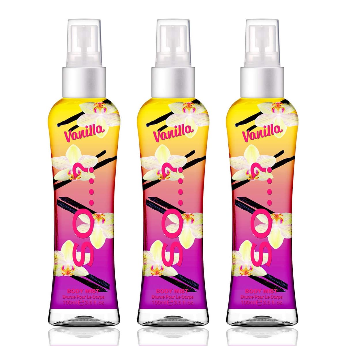 Body Mist By So…? Womens Vanilla Body Mist Fragrance Spray 100ml Bundle (Pack of 3)