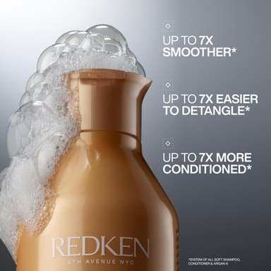 Redken All Soft Shampoo, For Dry Hair, Argan Oil, Intense Softness and Shine, 300 ml view 2