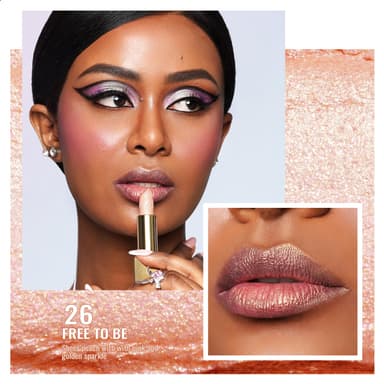 OULAC Metallic Shine Matte Lipstick Set, Nude Peach Lipstick Set Glitter Long Lasting Lipsticks, High Impact, Ultra Hydrating Lip Color, 4.3 g*3(13+26+GM06) view 4