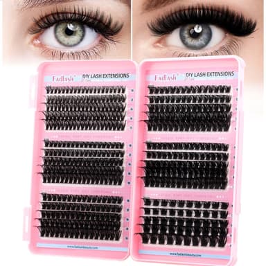 FADLASH 470pcs 0.07mm D Curl 10-18mm 40-60-80-100-150-200D Fluffy Russian Natural Cat-Eye Lashes DIY Eyelash Extensions view 2