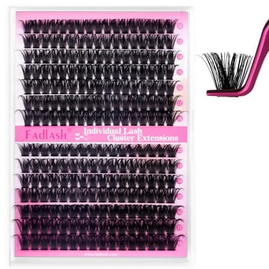 FADLASH 80D+100D 0.07mm D Curl 12-18mm Russian Volume Natural Wispy Fluffy Cluster Lashes DIY Eyelash Extensions view 2