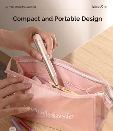 MelodySusie PC120I Nail Drill 20000RPM E File for Beginners, Compact Electric Nail Files Portable Nail Drill Machine Manicure Pedicure Set for Acrylics Nails and Gel Nails , Gold view 3
