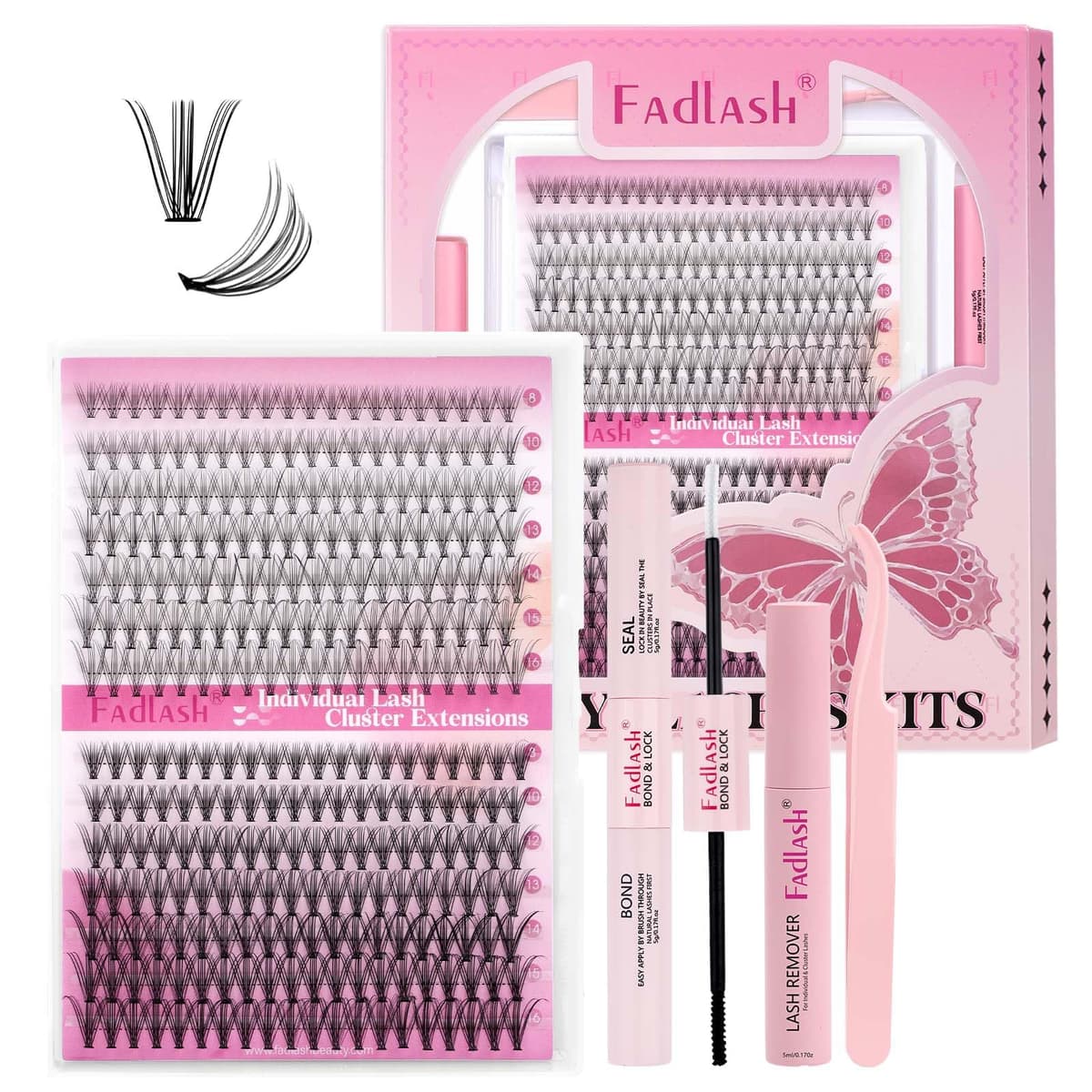 FADLASH 10D+20D 0.07mm C Curl 8-16mm Wispy Fluffy Russian Natural Cat-Eye Lashes DIY Eyelash Extensions