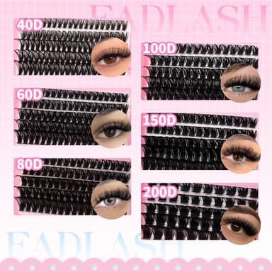 FADLASH 470pcs 0.07mm D Curl 10-18mm 40-60-80-100-150-200D with Bond and Seal Fluffy Russian Natural Cat-Eye Lashes DIY Eyelash Extensions view 4