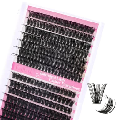 FADLASH 60D+80D 0.07mm D Curl 12-18mm Wispy Reusable Soft Fluffy Cluster Lashes DIY Eyelash Extensions view 1