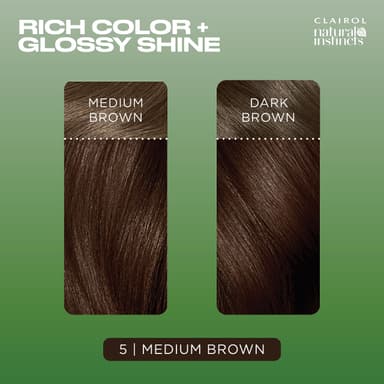 Clairol Natural Instincts Semi-Permanent No Ammonia Hair Dye, 5 Medium Brown view 3