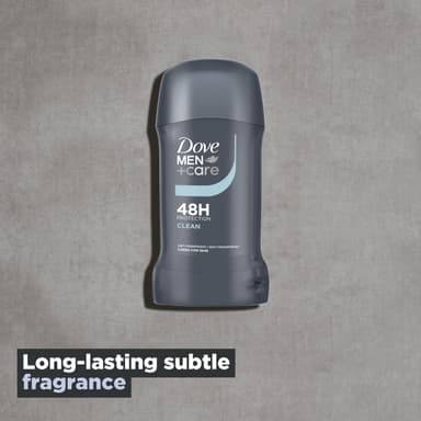 Men's Anti-Perspirant Stick Dove Men+Care Clean Comfort Deodorant with ¼ moisturising cream for 48 hour protection against sweat and odour 50 ml, Pack of 6 view 4
