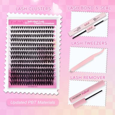 FADLASH 40D 0.07mm D Curl 8-16mm with Bond and Seal, Eyebrow Brush, Tweezers and Remover DIY Eyelash Extensions view 4
