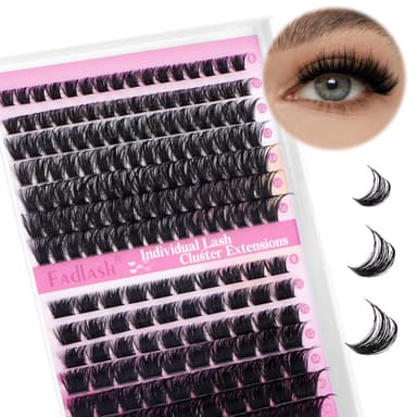 FADLASH 100D+200D 0.07mm D Curl 8-16mm Russian Volume Natural Wispy Fluffy Cluster Lashes DIY Eyelash Extensions view 3