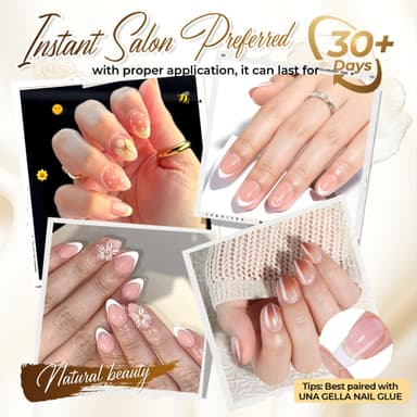 UNA GELLA Almond False Nails, 504Pcs Extra Short Almond Nail Tips Full Cover Soft Gel Nail Extensions Kit Clear Press on Nails for Home Art DIY 12 Sizes view 2