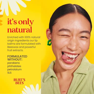 Burt's Bees 100% Natural Moisturizing Lip Balm, Beeswax, 2 Tubes in Blister Box view 3