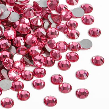 Beadsland 1440 PCS Flat Back Crystal Rhinestones Round Gems for Nail Art and Craft Glue Fix,Rose(SS3(1.2-1.4mm)) view 2