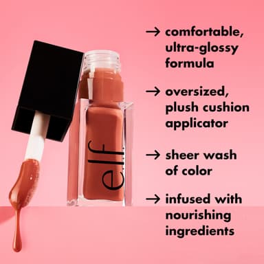 e.l.f. Glow Reviver Lip Oil, Nourishing Tinted Lip Oil For A High-Shine Finish, Infused With Jojoba Oil, Vegan & Cruelty-Free, Honey Talks view 4