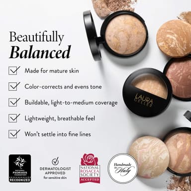 LAURA GELLER NEW YORK Award-Winning Baked Balance-n-Brighten Color Correcting Powder Foundation - Porcelain - Buildable Light to Medium Coverage - Demi-Matte Natural Finish view 3