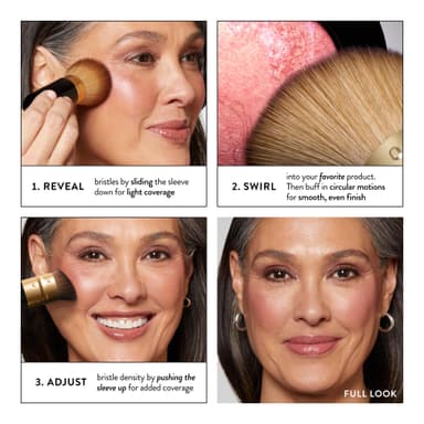 LAURA GELLER NEW YORK Retractable Black Kabuki Brush for Liquid, Cream and Powder Face Makeup With Aluminum Handle view 2