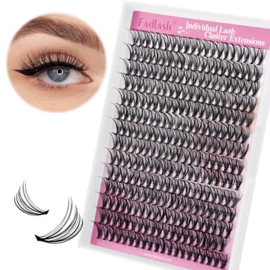 FADLASH 20D 0.07mm D Curl 12mm Russian Fluffy Natural Wispy Cluster Lashes DIY Eyelash Extensions view 1